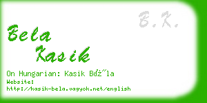 bela kasik business card